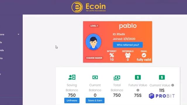 Ecoin Airdrop (ECOIN) - Получите 750 Ecoin Tokens = 11$ .Криптовалюта бесплатно !