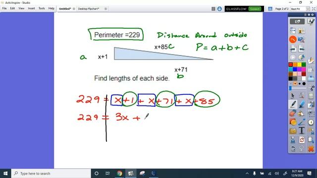 Perimeter Equations With Triangles