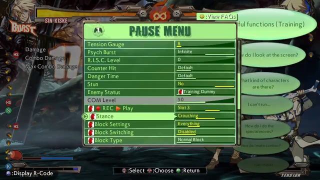 [GGXrd Sin] Corner VD Okizeme Combos