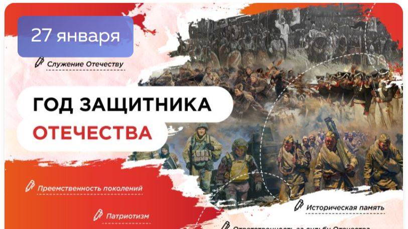 РАЗГОВОРЫ О ВАЖНОМ 27.01.2025 ГОД ЗАЩИТНИКА ОТЕЧЕСТВА смотреть онлайн