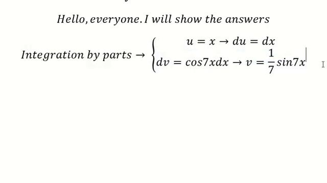 Calculus Help: Integral x cos(7x) dx - Integration by parts - Techniques - Solutions смотреть онлайн