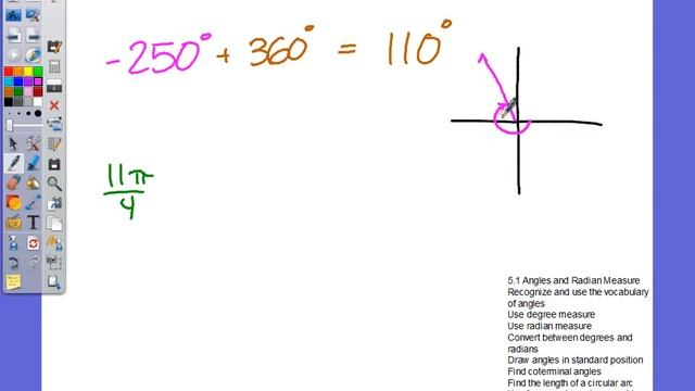 Mooney - 5.1 Angles and Radian Measure - coterminal angles смотреть онлайн