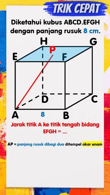 Diketahui kubus ABCD EFGH Jarak titik A ke titik tengah bidang EFGH adalah смотреть онлайн