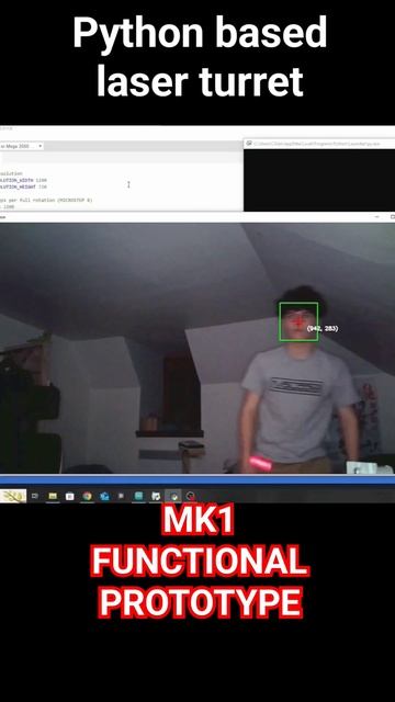 Python arduino laser turret, full metal prototype #engineering #mk1 #robot #python #arduino смотреть онлайн