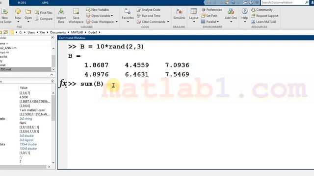 Mean sum median in MATLAB смотреть онлайн