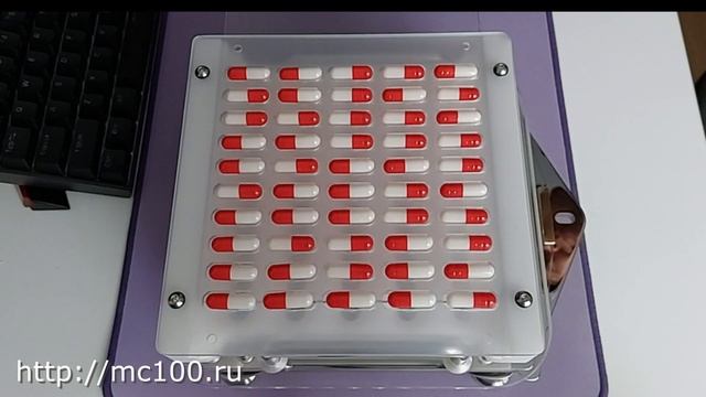 Ориентация капсул MC-100. Замедленная съемка.