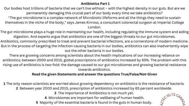 Antibiotics Part 1 IELTS MINI READING @aztecieltscanada7545 смотреть онлайн