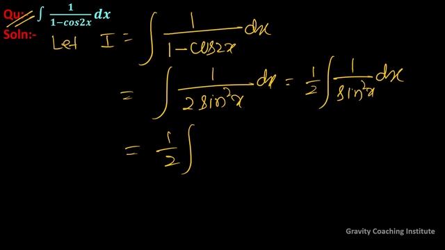 Q50 | Evaluate ∫1/(1-cos2x) dx | Integration of 1/(1-cos2x) | Integral of 1/(1-cos2x)dx | Class 12 смотреть онлайн