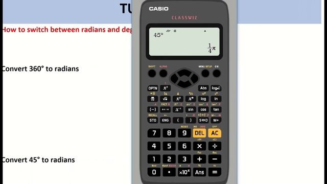 How To Convert Between Radians And Degrees On Casio Fx 83gtx Calculator (NEW)
