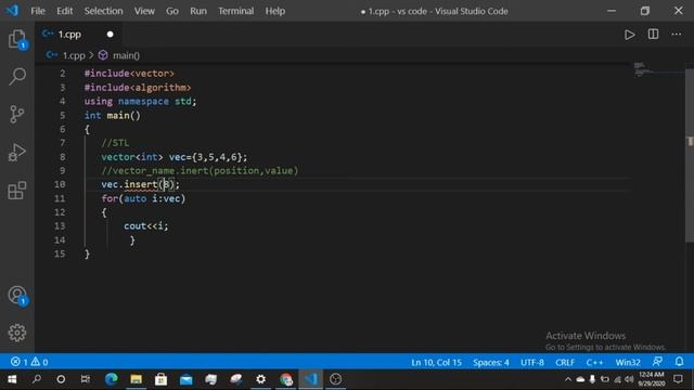 vector in c++ part(2) | vector insert in c++ | vector push front |vector push back смотреть онлайн