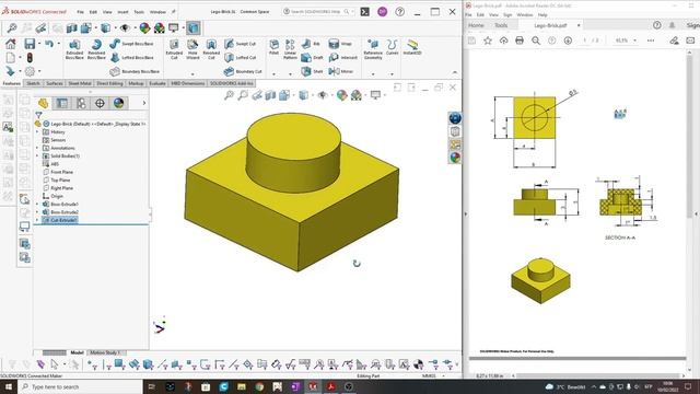 Step by Step to CSWA SUCCESS! SolidWorks Extrudes with Sentimental Lego Brick смотреть онлайн