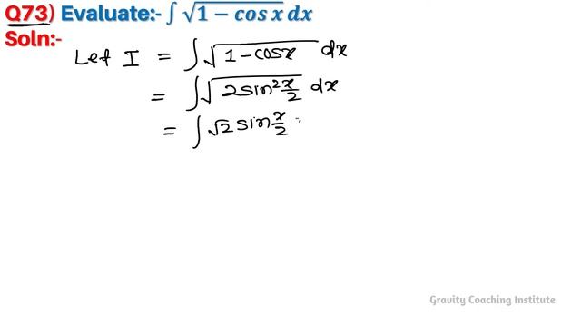 Q73 | Evaluate ∫ √(1-cosx) dx | Integral of square root 1 - cos x | Integration under root 1 - cos смотреть онлайн