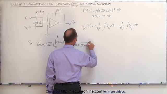 Electrical Engineering: Ch 6: Capacitors (22 of 26) The Summing Integrator Circuit смотреть онлайн
