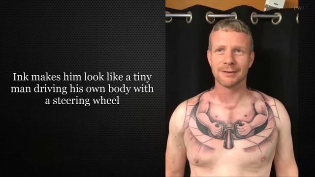 Trucker’s Mini-Me Tattoo Of Tiny Man Driving On His Chest In Cumbria смотреть онлайн