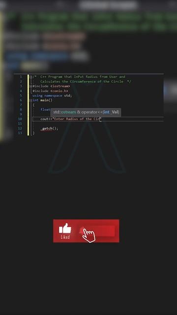 26 - Cpp | Circumference of the Circle in C++ Programming | Circumference of a Circle #shorts смотреть онлайн