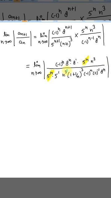 Use the ratio test to determine whether the series (-1)^(n-1)8^n/(5^nn^3) is convergent or divergen смотреть онлайн