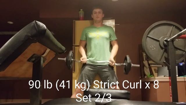16 Year Old Powerbuilder 90 lb 2x8 and 95 lb 1x8 Strict Curl Workout смотреть онлайн