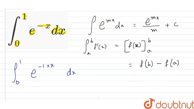 `int_(0)^(1)e^(-x)dx` смотреть онлайн