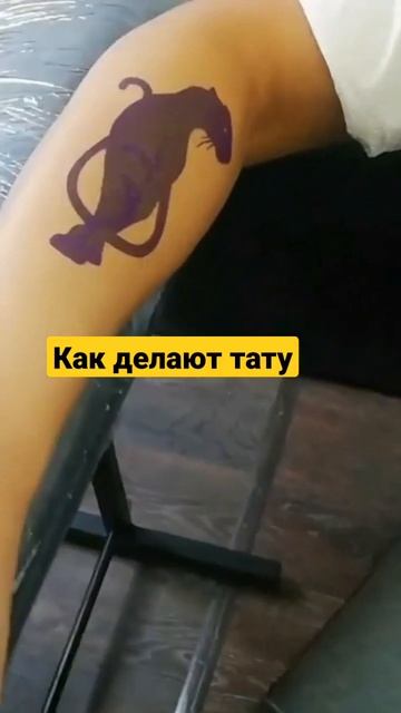 Как делают тату❓JULIA BURA делает тату Пантера смотреть онлайн