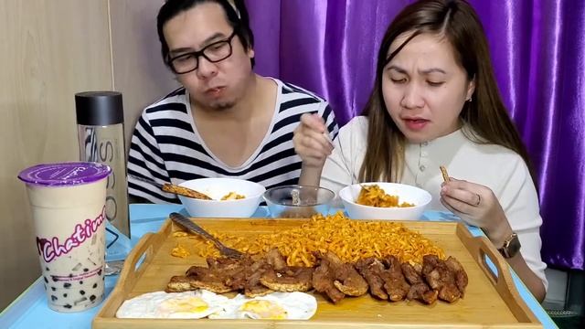SAMYANG CARBONARA CHICKEN FIRE NOODLES MUKBANG | SAMYANG CHALLENGE | VLOG #65 | EIDLE TAN смотреть онлайн