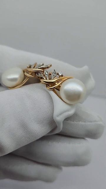 Серьги с белым жемчугом и фианитами #золото585 #топазсамара #территориянизкихцен смотреть онлайн
