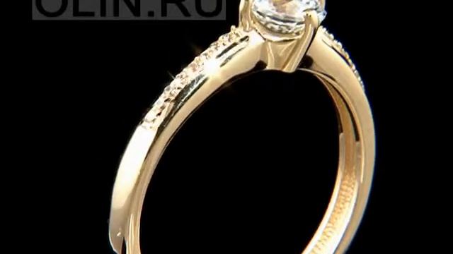 Колечко с фианитами из жёлтого золота
