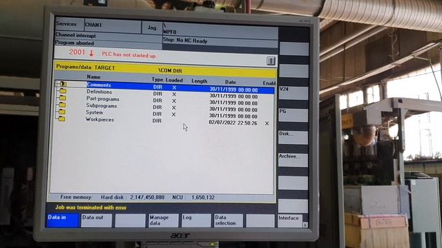 Siemens Sinumerik 840d Backup Problem?