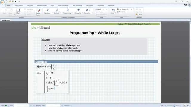 Programming While Loops in PTC Mathcad Prime смотреть онлайн