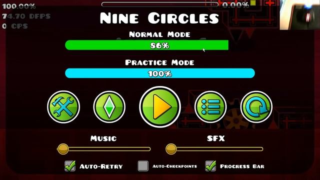 NINE CIRCLES 86% | Geometry Dash (req=off) смотреть онлайн