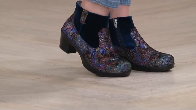 Alegria Leather Side Zip Ankle Boots - Hayden on QVC смотреть онлайн