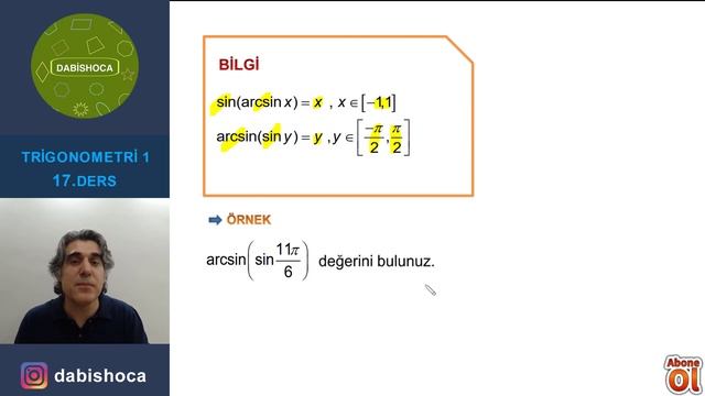 TRİGONOMETRİ | 17.Bölüm |  TERS TRİGONOMETRİK FONKSİYONLAR | PDF