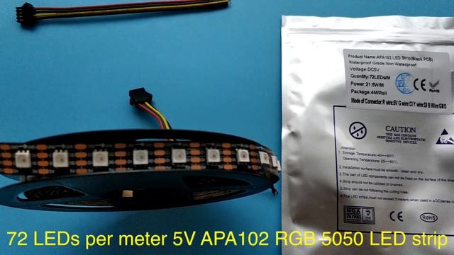72 LEDs per meter 5V APA102 RGB 5050 LED strip - happyttt.com смотреть онлайн