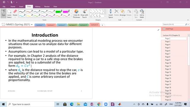 Mathematical Methods For E&S, Spring 2021, Lecture 07