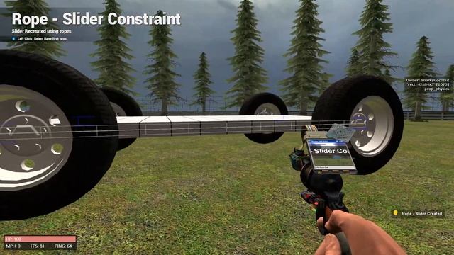 GMod Easy Suspension and steering tutorial смотреть онлайн