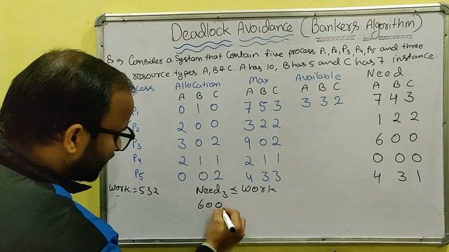 Banker's Algorithm Example in Operating System Hindi - 33