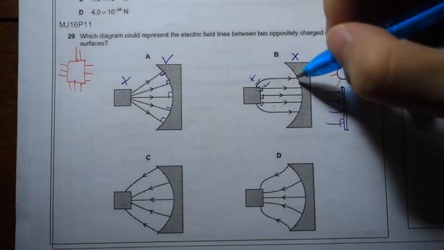 MJ16 P11 Q29 Electric Fields Lines | May/June 2016 | CIE A Level 9702 Physics Past Year смотреть онлайн