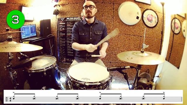 How to PLAY Led Zeppelin ROCK & ROLL IN 4 STEPS - Drum Tutorial смотреть онлайн