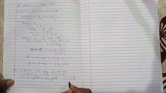 Prove Sin(B+2C) +Sin(C+2A)+ Sin(A+2B) = Sin(A-B)/2.Sin(B-C)/2.Sin(C-A)/2 смотреть онлайн