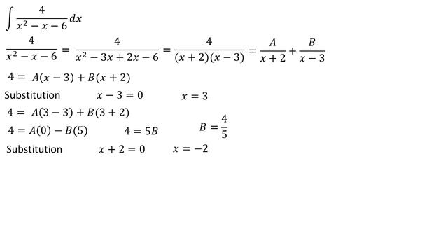 integral of 4 / x² - x - 6 dx смотреть онлайн