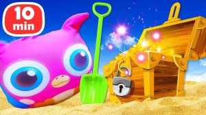 Игрушка Совенок Хоп Хоп играет в песочнице! Видео для детей - ищем золото и морских животных!
