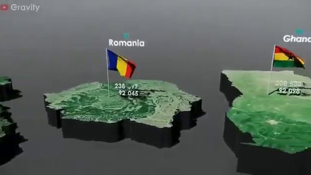 Елдердің жер көлемі бойынша салыстыру. Сравнение размеров стран