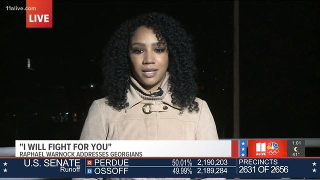 Warnock, Loeffler battle for Senate seat, deliver speeches on election night смотреть онлайн