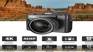 Digital Cameras for Photography, 4K 48MP Vlogging Camera 16X Digital Zoom Manual Focus Rechargeable