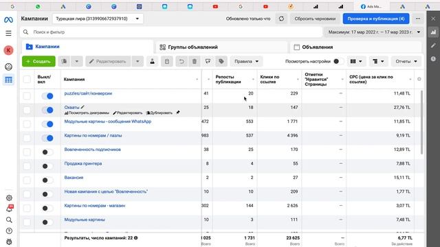 Настройка отчетов в Facebook Ads