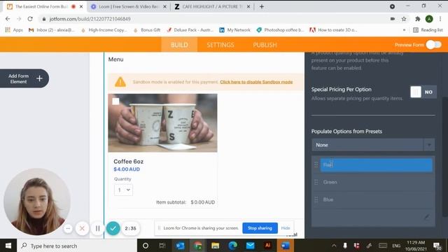 Set Up Your Online Order Form Using JotForm