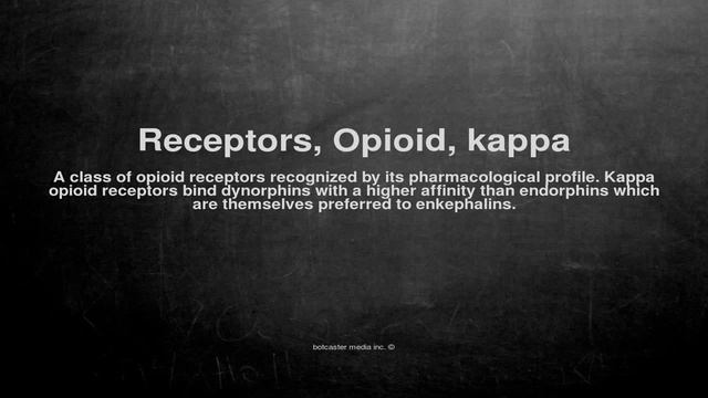 Medical vocabulary: What does Receptors, Opioid, kappa mean смотреть онлайн
