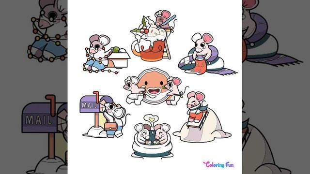 Coloring Fun By Number - Seven Stickers Christmas Mouse Pack Pics смотреть онлайн
