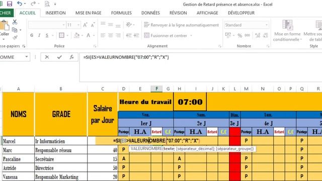Détection automatique des retards de vos travailleurs ou de vos agents en Excel MICROSOFT EXCEL смотреть онлайн