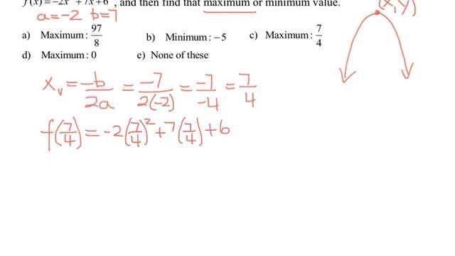 Finding the Maximum or Minimum Value of the Quadratic Function f(x)=-2x^2+7x+6 смотреть онлайн