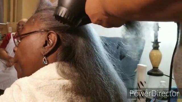 Silk Press On Grey Hair